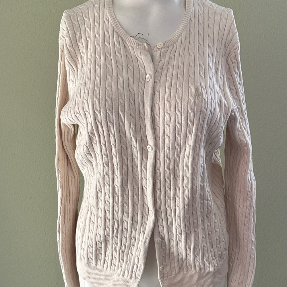 Ralph Lauren Cream Cable Knit Cardigan